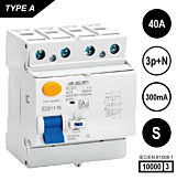 SEP RCD1 Type A[S] al.schak 4p 40A 300mA 10kA