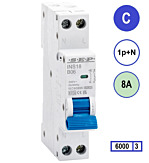 SEP INS18-C08 inst. 1p+n C8 6kA (18mm)
