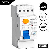 SEP RCD36 Aardlekschak. 3p+n, 25A, 30mA, type A, 10kA, (36mm)