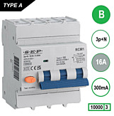 SEP RCM1 Aardlekautom. 3p+n, B16, 300mA, 10kA, Type A