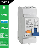 SEP RCM1 Aardlekautom. 1p+n, B20, 100mA, 10kA, Type A[G]