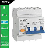 SEP RCM1 Aardlekautom. 3p+n, B20, 100mA, 10kA, Type A[S]