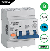 SEP RCM1 Aardlekautom. 3p+n, B20, 300mA, 10kA, Type A
