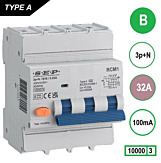 SEP RCM1 Aardlekautom. 3p+n, B32, 100mA, 10kA, Type A