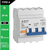 SEP RCM1 Aardlekautom. 3p+n, B40, 100mA, 10kA, Type A[S]