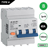 SEP RCM1 Aardlekautom. 3p+n, B40, 100mA, 10kA, Type A