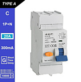 SEP RCM1 Aardlekautom. 1p+n, C20, 300mA, 10kA, Type A[G]