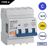 SEP RCM1 Aardlekautom. 3p+n, C25, 100mA, 10kA, Type A