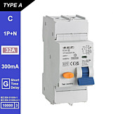SEP RCM1 Aardlekautom. 1p+n, C32, 300mA, 10kA, Type A[G]