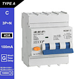 SEP RCM1 Aardlekautom. 3p+n, C40, 100mA, 10kA, Type A[G]