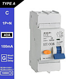 SEP RCM1 Aardlekautom. 1p+n, C40, 100mA, 10kA, Type A[G]