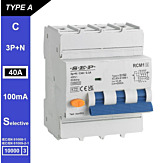 SEP RCM1 Aardlekautom. 3p+n, C40, 100mA, 10kA, Type A[S]