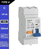SEP RCM1 Aardlekautom. 1p+n, C40, 300mA, 10kA, Type A[G]