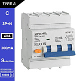 SEP RCM1 Aardlekautom. 3p+n, C40, 300mA, 10kA, Type A[S]