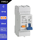 SEP RCM1 Aardlekautom. 1p+n, C63, 30mA, 10kA, Type A[G]