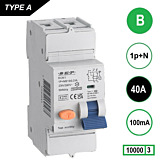 SEP RCM1 Aardlekautom. 1p+n, B40, 100mA, 10kA, Type A