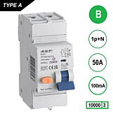 SEP RCM1 Aardlekautom. 1p+n, B50, 100mA, 10kA, Type A