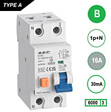 SEP RCM2 Aardlekautom. 1p+n, B16, 30mA, 6kA, Type A