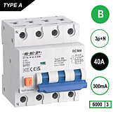SEP RCM4 Aardlekautom. 3p+n B40 300mA 6kA 